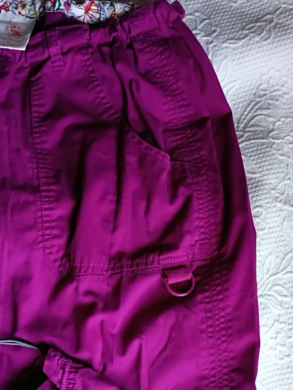 koi Women's Boot Cut Scrub Pants in Fuchsia Purple Nice Work Nurse CNA Comfort - Picture 4 of 12